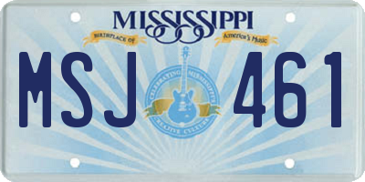 MS license plate MSJ461