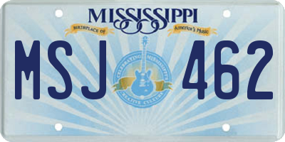 MS license plate MSJ462