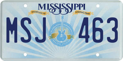MS license plate MSJ463