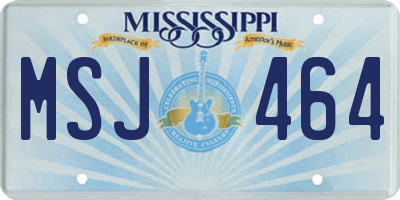 MS license plate MSJ464