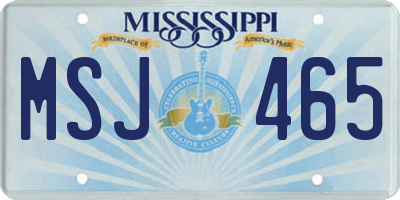 MS license plate MSJ465