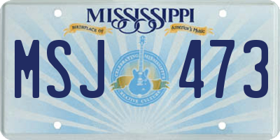 MS license plate MSJ473