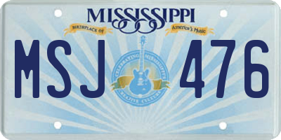 MS license plate MSJ476