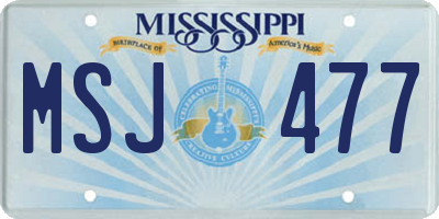 MS license plate MSJ477