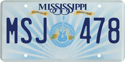 MS license plate MSJ478
