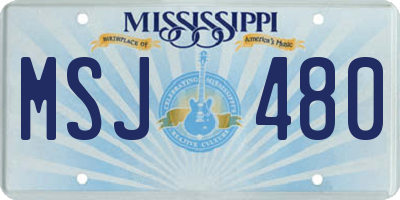 MS license plate MSJ480