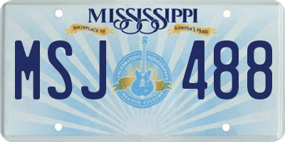 MS license plate MSJ488