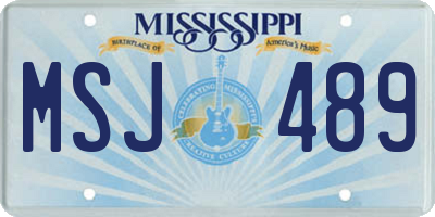 MS license plate MSJ489