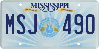 MS license plate MSJ490