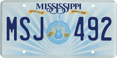 MS license plate MSJ492