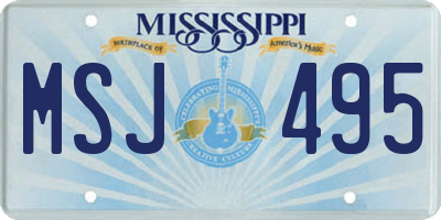 MS license plate MSJ495