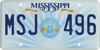 MS license plate MSJ496