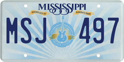 MS license plate MSJ497