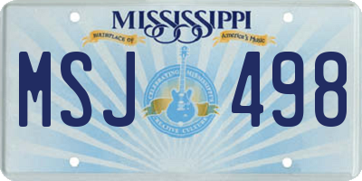 MS license plate MSJ498