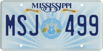 MS license plate MSJ499