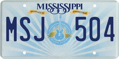 MS license plate MSJ504