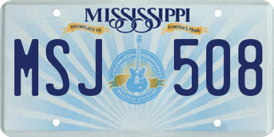 MS license plate MSJ508