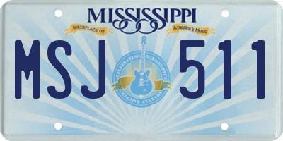MS license plate MSJ511