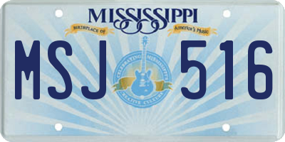 MS license plate MSJ516
