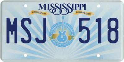 MS license plate MSJ518