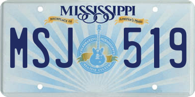 MS license plate MSJ519