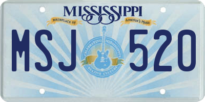 MS license plate MSJ520