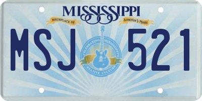 MS license plate MSJ521