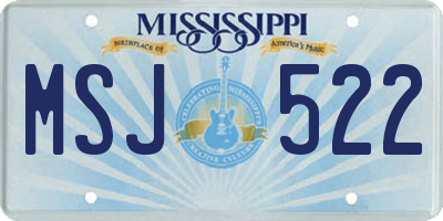MS license plate MSJ522