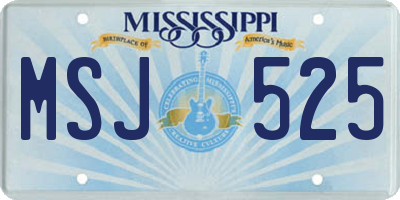 MS license plate MSJ525