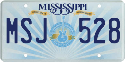MS license plate MSJ528