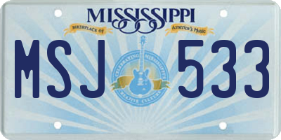 MS license plate MSJ533