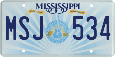 MS license plate MSJ534