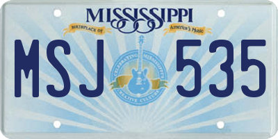 MS license plate MSJ535