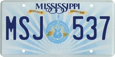 MS license plate MSJ537
