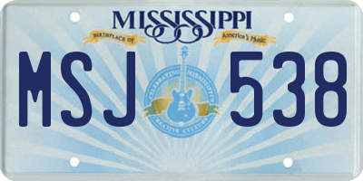 MS license plate MSJ538