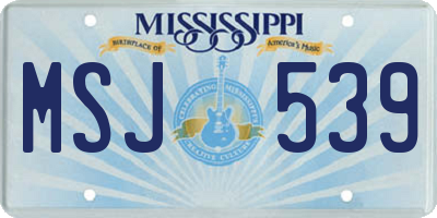 MS license plate MSJ539