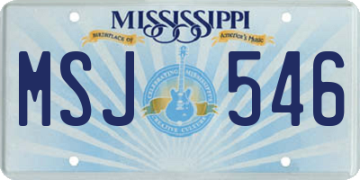 MS license plate MSJ546