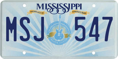 MS license plate MSJ547