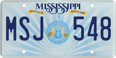 MS license plate MSJ548