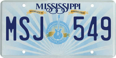 MS license plate MSJ549