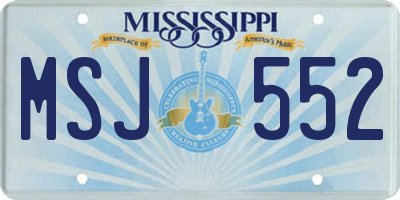 MS license plate MSJ552