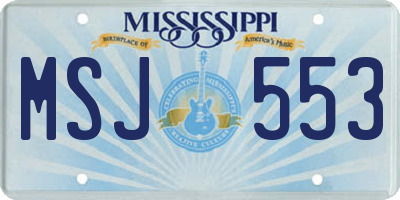 MS license plate MSJ553