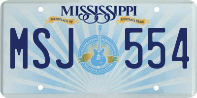 MS license plate MSJ554