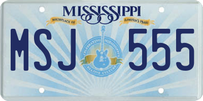 MS license plate MSJ555