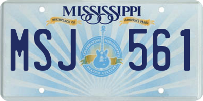 MS license plate MSJ561
