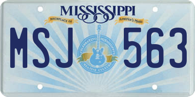 MS license plate MSJ563