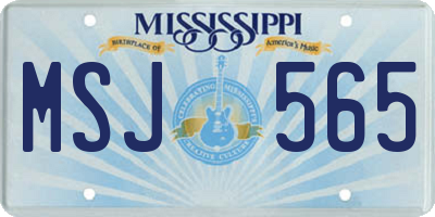 MS license plate MSJ565