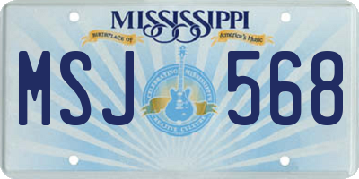 MS license plate MSJ568