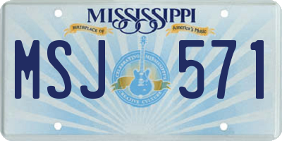 MS license plate MSJ571