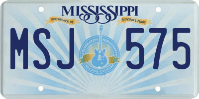 MS license plate MSJ575